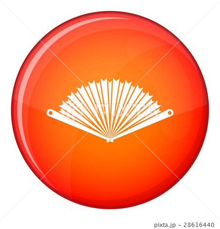 Opened oriental fan icon, flat style Opened oriental fan icon, flat style 28616440