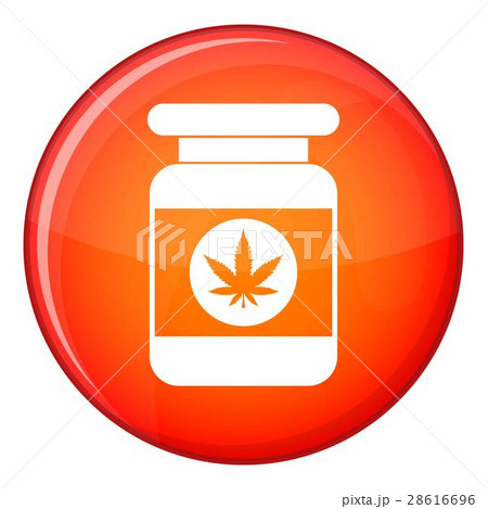 Jar of powder marijuana icon, flat style Jar of powder marijuana icon, flat style 28616696