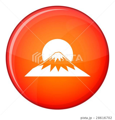 Sun and mountain icon, flat style Sun and mountain icon, flat style 28616702