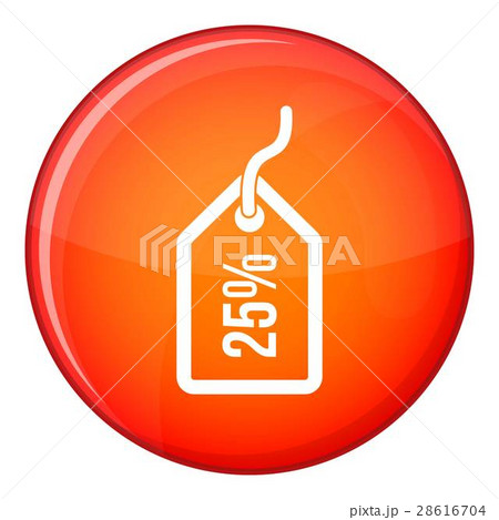 Tag with 25 discount icon, flat style Tag with 25 discount icon, flat style 28616704