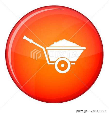 Garden wheelbarrow icon, flat style 28616997