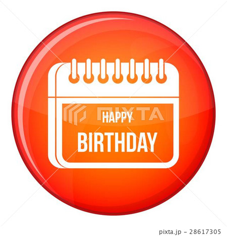 Calendar happy birthday icon, flat style 28617305