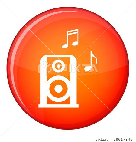 Portable music speacker icon, flat style 28617346