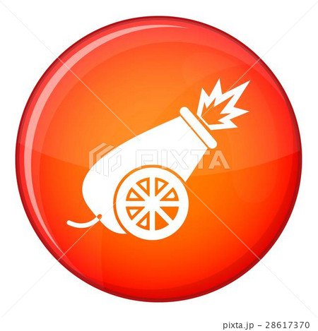 Circus cannon icon, flat style Circus cannon icon, flat style 28617370