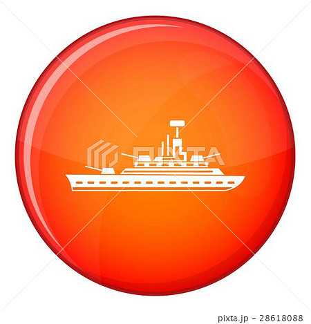 Military warship icon, flat style 28618088