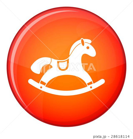 Rocking horse icon, flat style 28618114