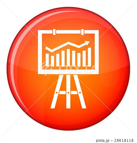 Flipchart with marketing data icon, flat style 28618118
