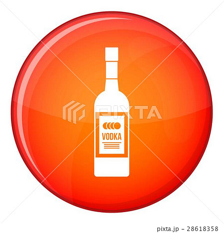 Bottle of vodka icon, flat style 28618358