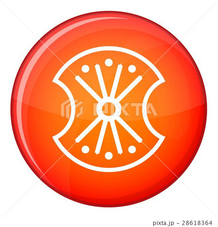 Wooden shield icon, flat style 28618364