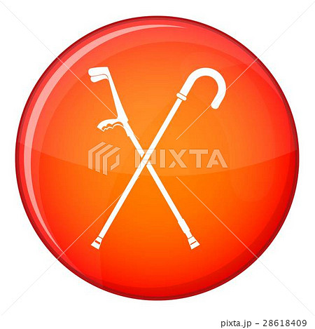 Walking cane icon, flat style Walking cane icon, flat style 28618409