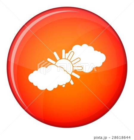 Sun and clouds icon, flat style 28618644