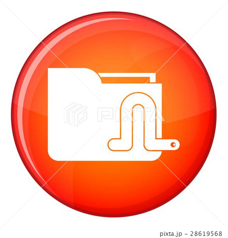 Computer worm icon, flat style Computer worm icon, flat style 28619568