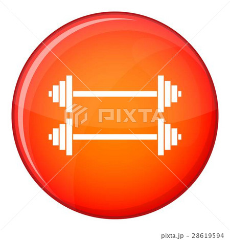 Two barbells icon, flat style 28619594