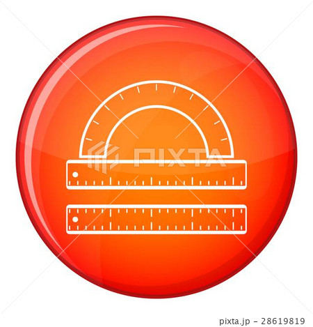 Ruler and protractor icon, flat style Ruler and protractor icon, flat style 28619819