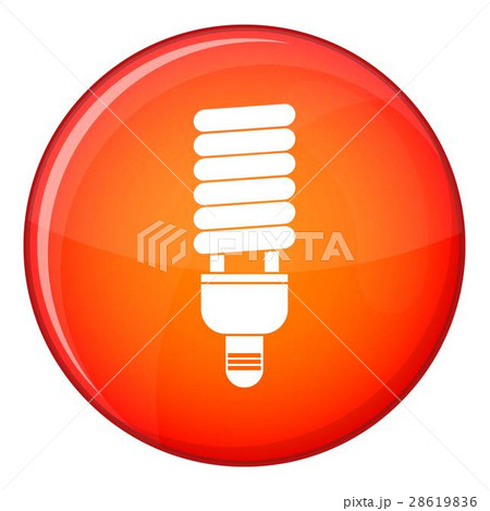 Fluorescent bulb icon, flat style 28619836