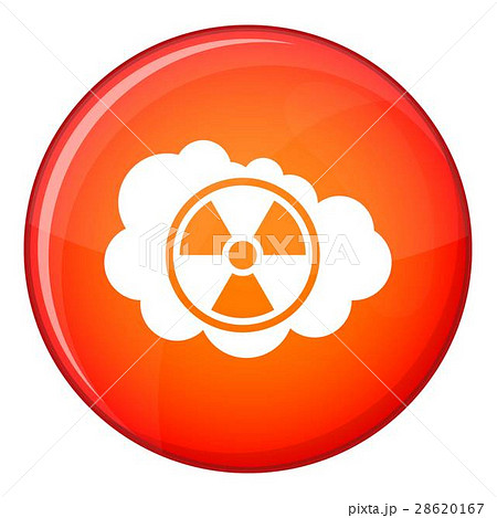 Cloud and radioactive sign icon, flat style 28620167