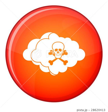Cloud with skull and bones icon, flat style Cloud with skull and bones icon, flat style 28620413