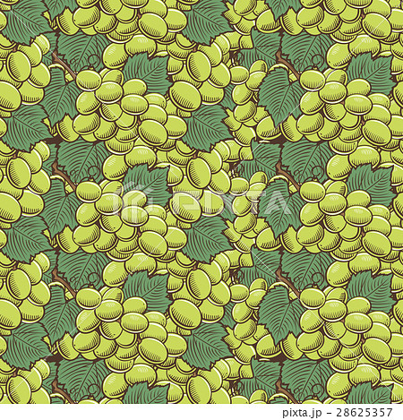 Vintage Green Grapes Seamless Pattern 28625357