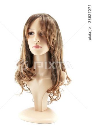 mannequin head fake with wig on white background mannequin head fake with wig on white background 28627072