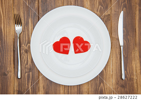 Celebrate valentine's day, Hearts shape on a plate Celebrate valentine's day, Hearts shape on a plate 28627222