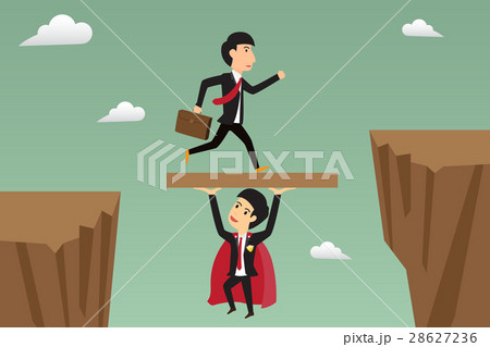 businessman jump through the gap 28627236