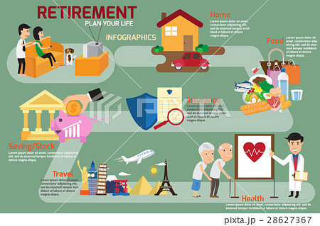 Retirement infographic with old people 28627367