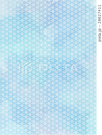 麻の葉柄-青 28627411