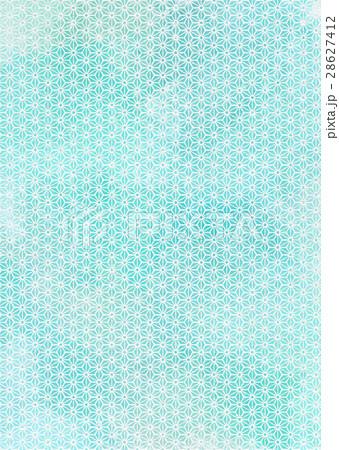 麻の葉柄-青緑 28627412