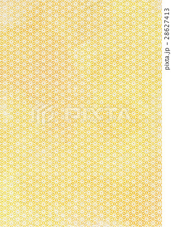 麻の葉柄-黄 28627413