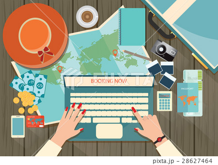 Top view of Travel planning. Top view of Travel planning. 28627464