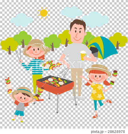 Family enjoying a barbecue 28628978