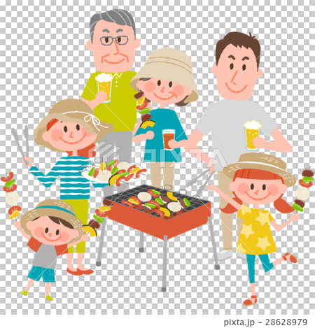 Family enjoying a barbecue Family enjoying a barbecue 28628979