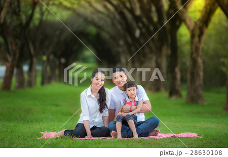 Happy asian mother, father and daughter Happy asian mother, father and daughter 28630108