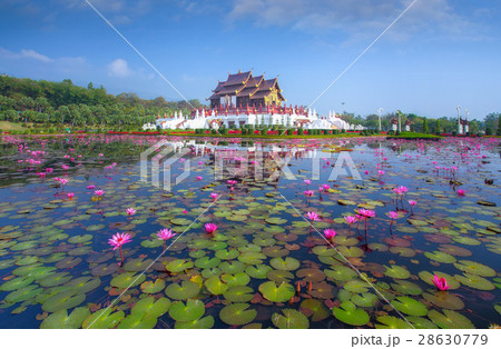 Traditional thai architecture in the Lanna style 28630779