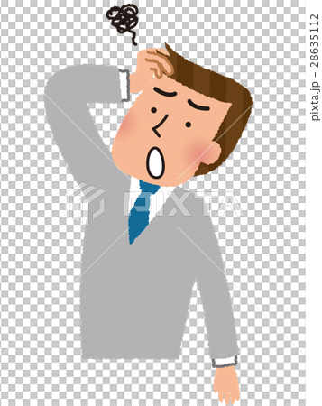頭をかかえる男性社員 28635112