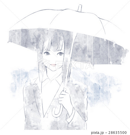 傘を差す女性2のイラスト素材