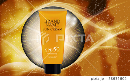 Sun Care Cream Bottle, Tube Template for Ads or Sun Care Cream Bottle, Tube Template for Ads or 28635602