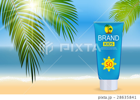 Sun Care Cream Bottle, Tube Template for Ads or Sun Care Cream Bottle, Tube Template for Ads or 28635841