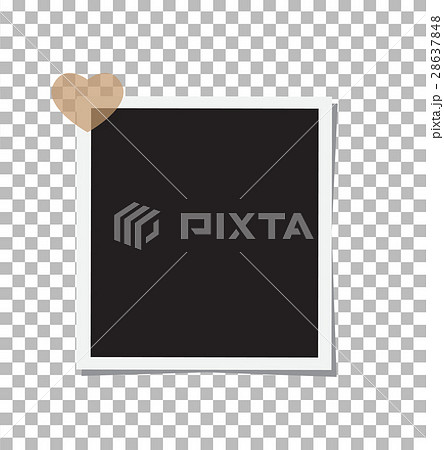 Photo frame and a heart with shadow. 28637848