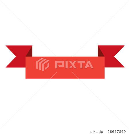 red ribbon banner on white backgrund. 28637849