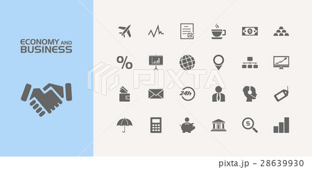 Group of twenty economy and business icons 28639930