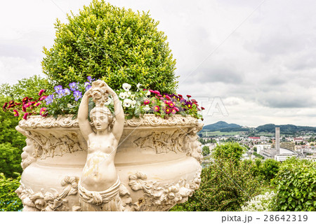 Statue with flowers in salzburg 28642319