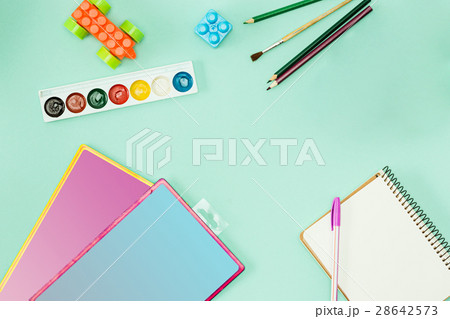Paint and brushes . Back to school concept. Paint and brushes . Back to school concept. 28642573