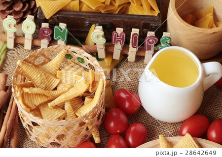 Corn snack and chips corn raw delicious. Corn snack and chips corn raw delicious. 28642649