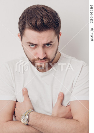 portrait of handsome young serious brunette man 28644264