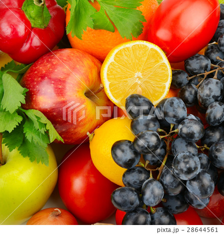 background of a set of vegetables and fruits 28644561