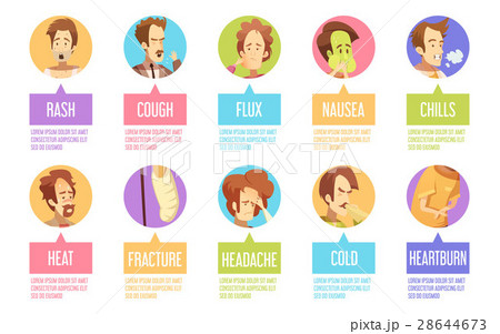 Cartoon Sickness Man Icon Set Cartoon Sickness Man Icon Set 28644673