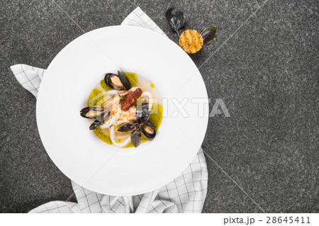 Delicious mediterranean seafood soup. Tasty fish 28645411