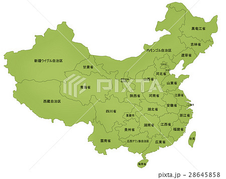 中国　地図　行政区分 28645858