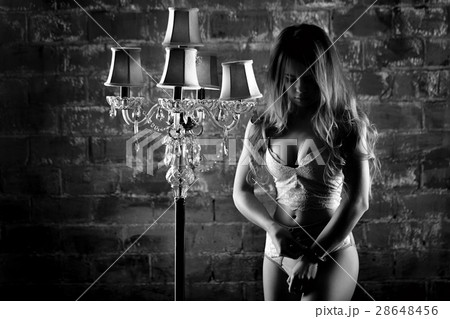 Sexy girl standing near a lamp Sexy girl standing near a lamp 28648456